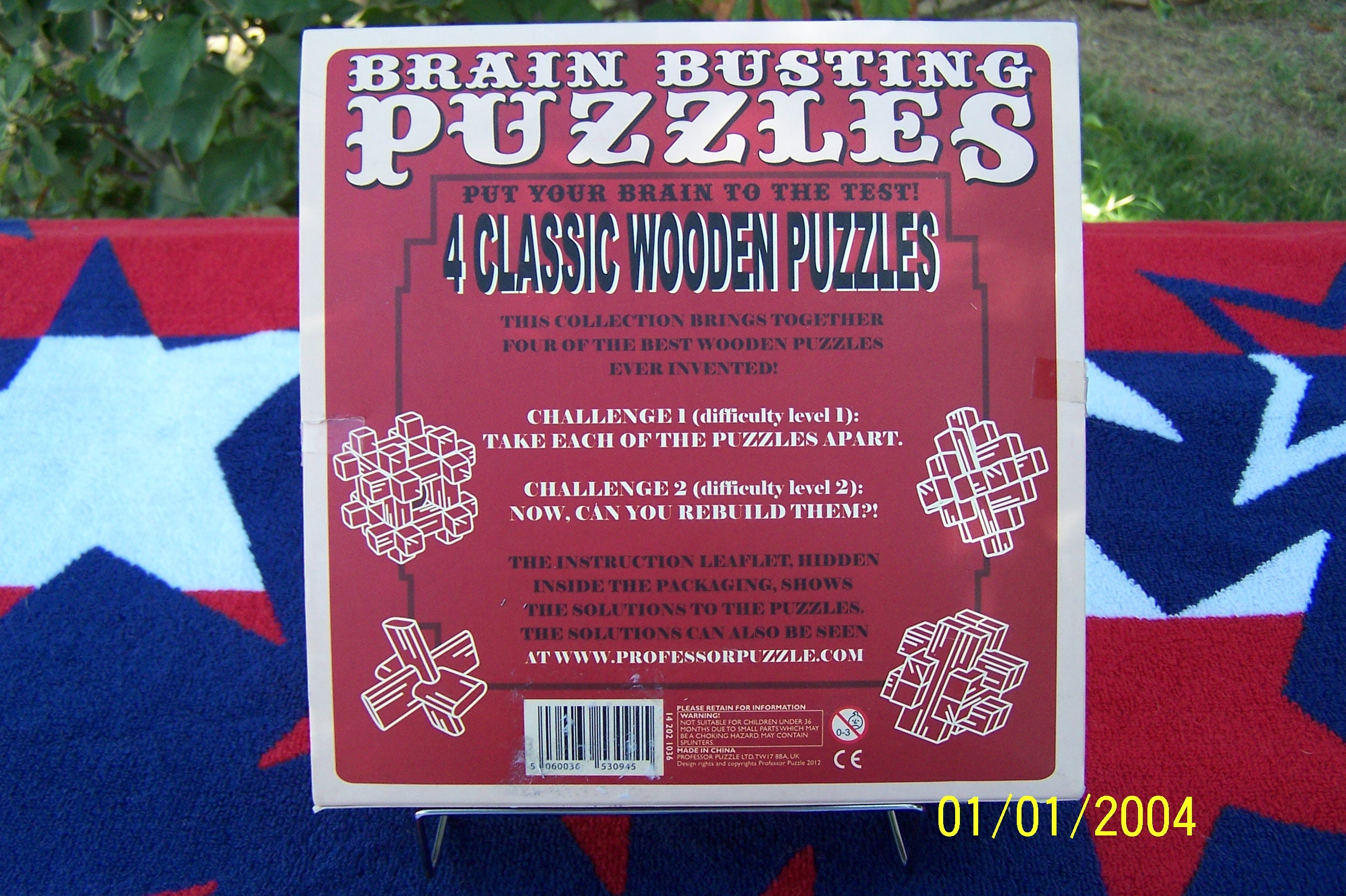 Brain Busting Puzzles: 4 Classic Wooden Puzzles