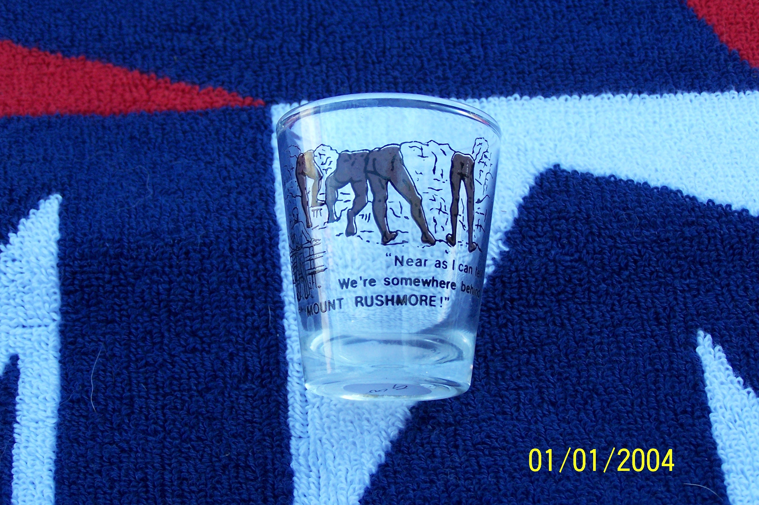 Behind Mount Rushmore, vintage shot glass