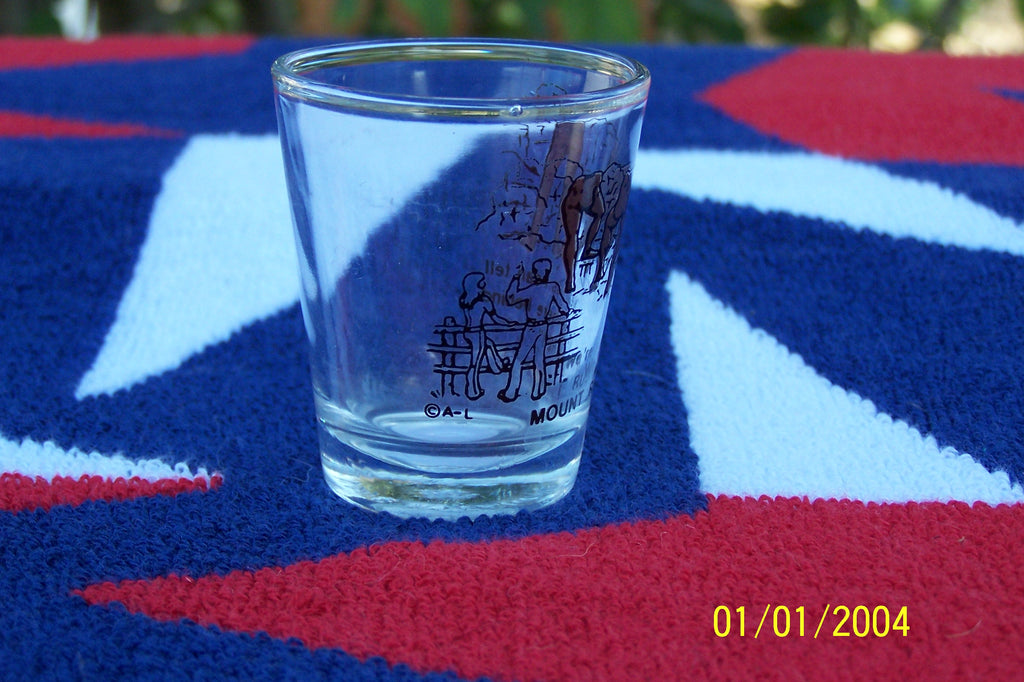 Behind Mount Rushmore, vintage shot glass