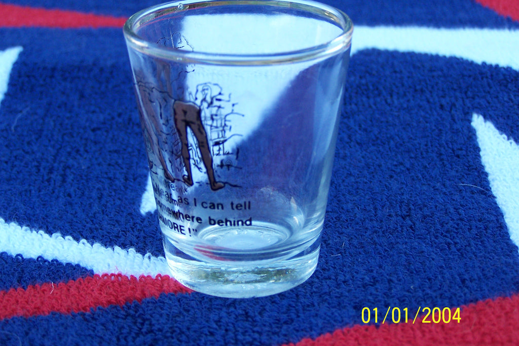 Behind Mount Rushmore, vintage shot glass