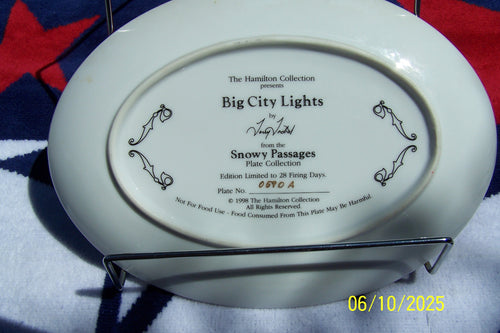 Big City Lights , Snowy Passage Hamilton Collection Plate