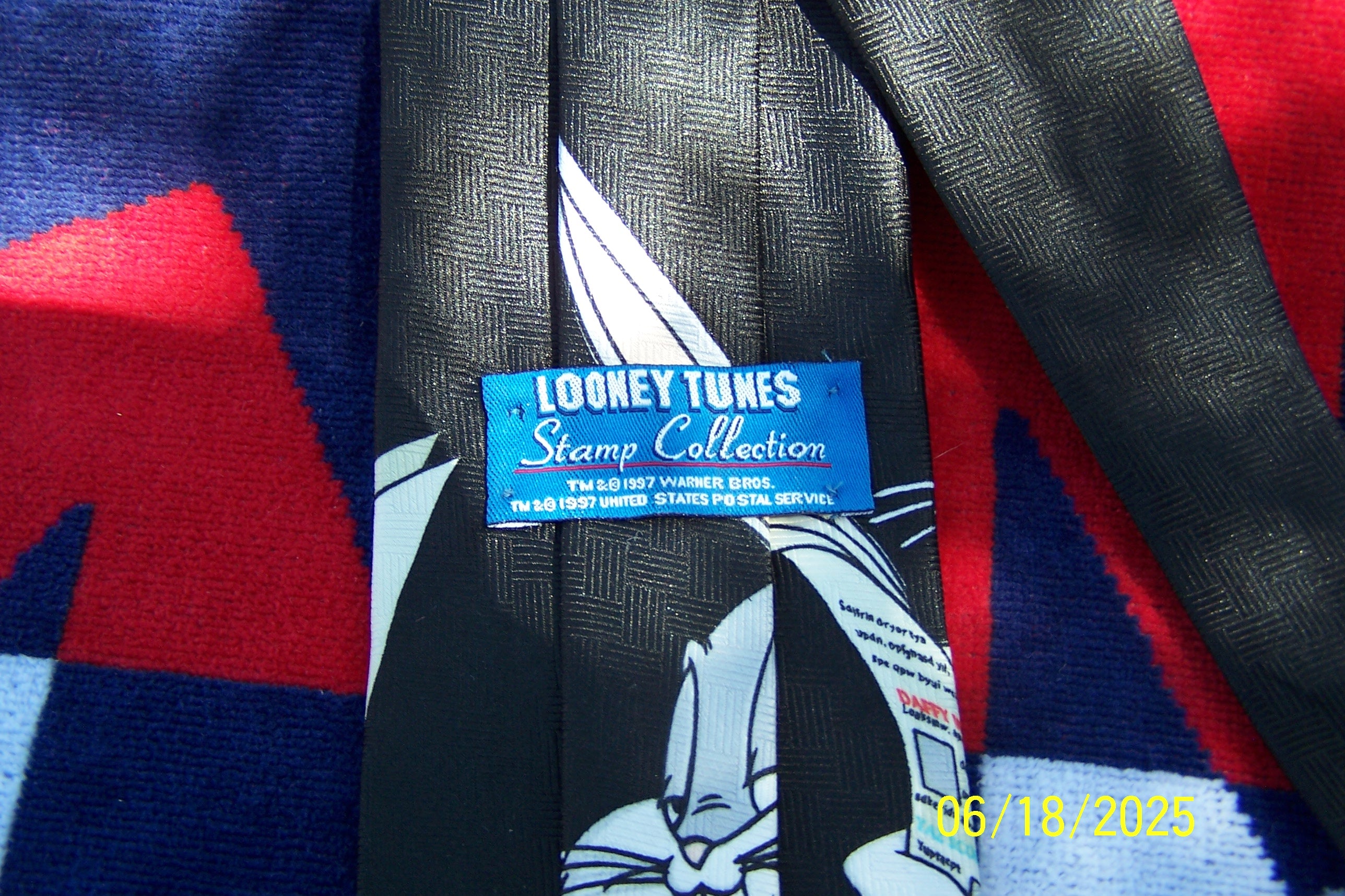 Looney Tune Bugs Bunny 1997 Stamp collection Tie (Vintage)