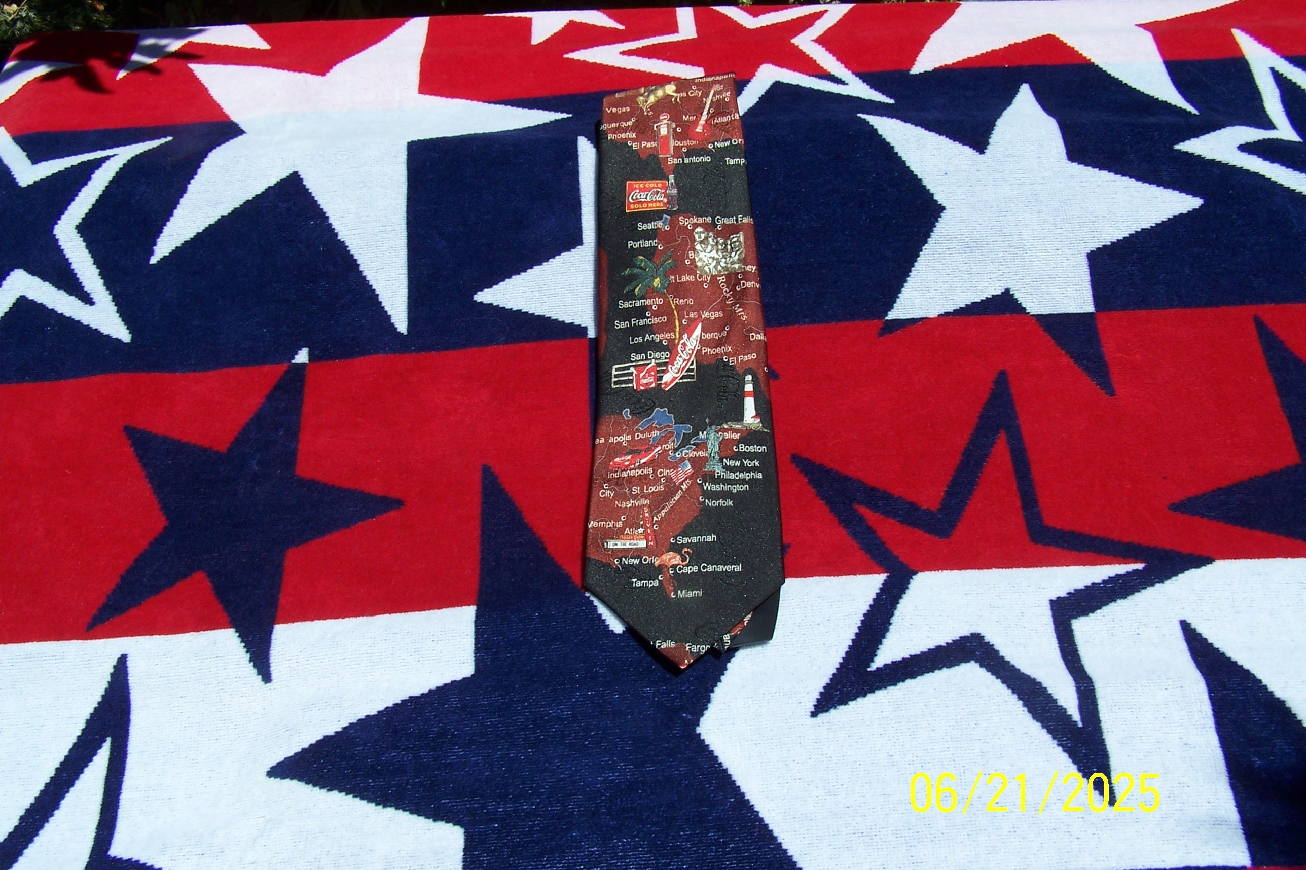 Coca Cola Road Map Necktie (Vintage)