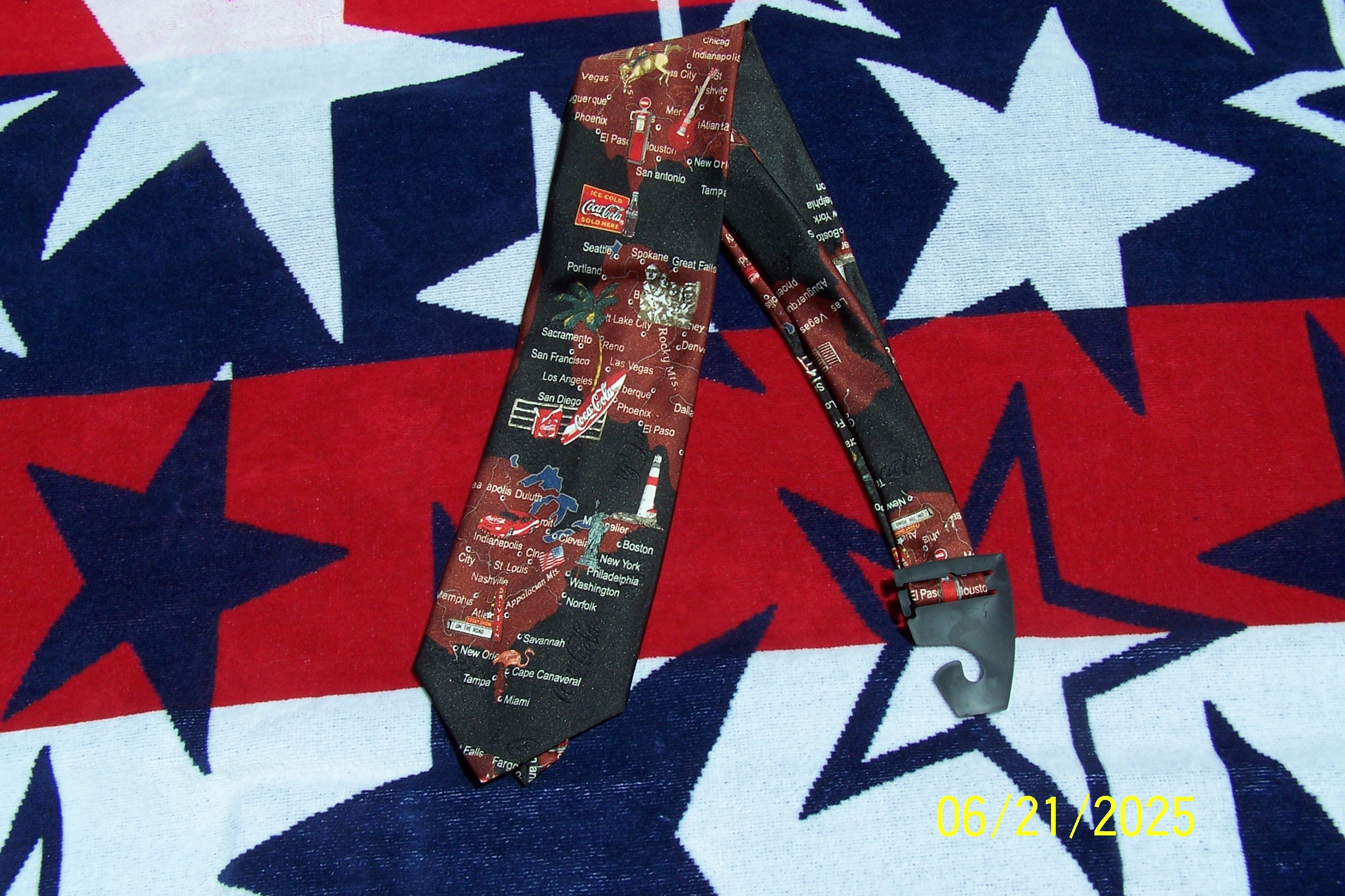 Coca Cola Road Map Necktie (Vintage)
