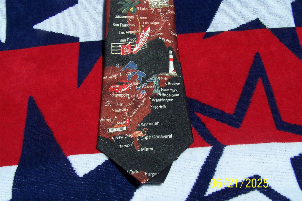 Coca Cola Road Map Necktie (Vintage)